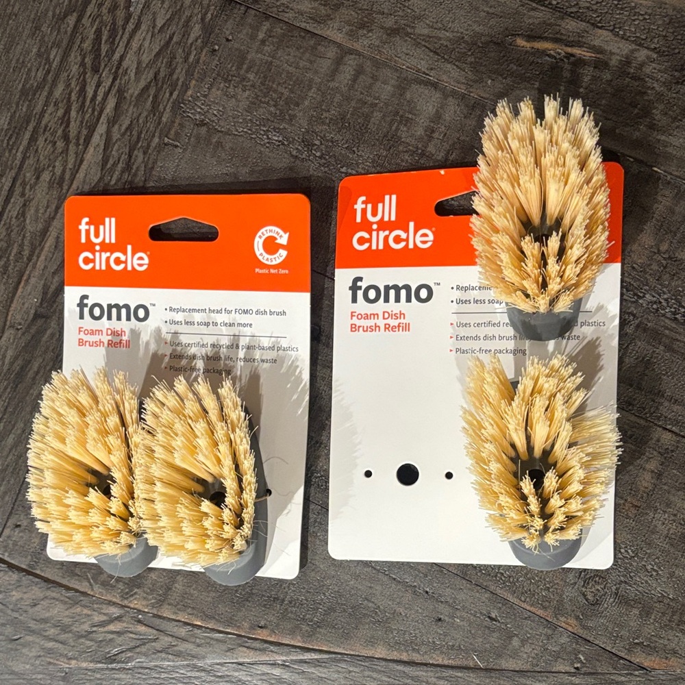FULL CIRCLE FOMO FOAM DISH BRUSH REFILL. 4 HEADS BUNDLE2SAVE